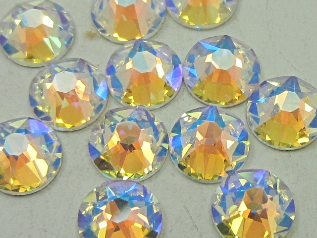 12 pcs. 34ss CRYSTAL SHIMMER HOT FIX European Rhinestones